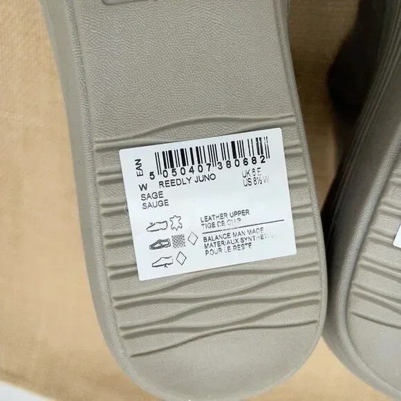 Clarks Reedly Juno Sandal Nubuck Triple Strap Wedge Sage Soft Cushion Size 8.5 W - Picture 7 of 12